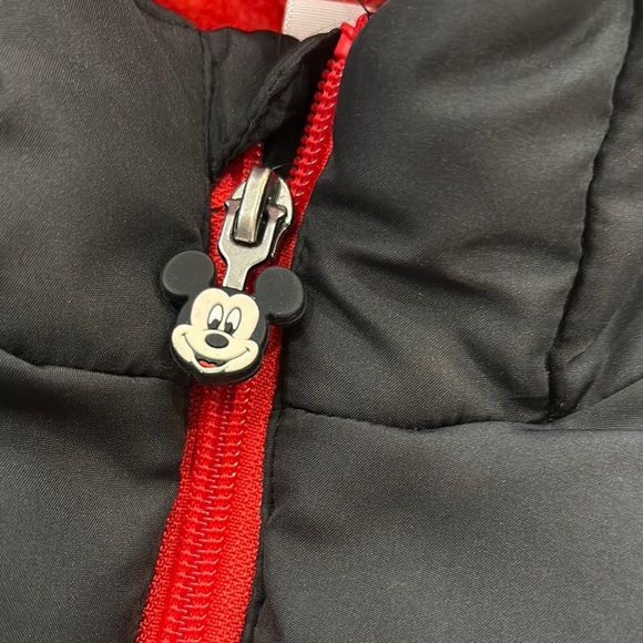 Black Puffer Jacket with Red Mickey Mouse Backpack - Picture 5 of 16